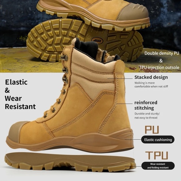 Men’s safety boots waterproof with steel toe work boots - Picture 7 of 9